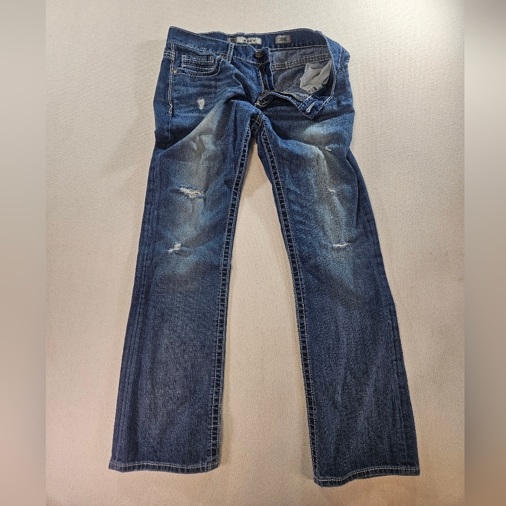 BKE Aiden 33R Distressed Bootcut Jeans Blue - Picture 4 of 8